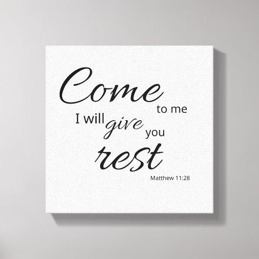 Matthew 11:28 Canvas | Geeft u rust Afdruk (Voorkant)