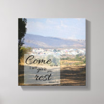 Matthew 11:28 Canvasprint | Geeft u rust