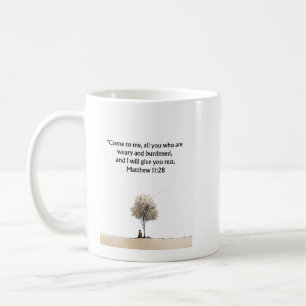 Matthew 11:28 Christelijke mok Bemoedigend cadea