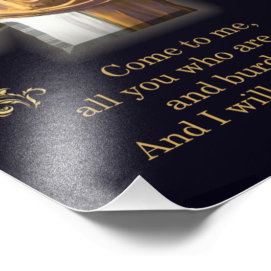 Matthew 11:28 foto afdruk (Hoek)