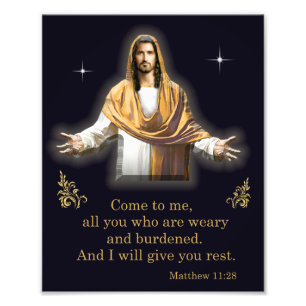 Matthew 11:28 foto afdruk