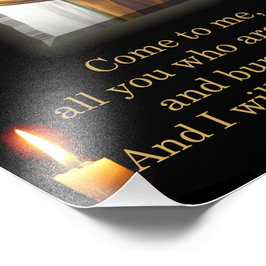 Matthew 11:28 foto afdruk (Hoek)