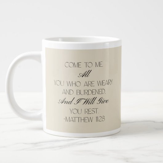 Matthew 11:28 Hope Bible Verse Mug  Grote Koffiekop (Links)