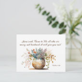 Matthew 11:28 Jezus zei: "Kom naar me Bijbelverse" Briefkaart (Staand voorkant)