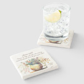 Matthew 11:28 Jezus zei: "Kom naar me Bijbelverse" Stenen Onderzetter (Zijkant)