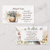 Matthew 11:28 Jezus zei: "Kom naar me Bijbelverse" Visitekaartje (Voorkant / Achterkant)