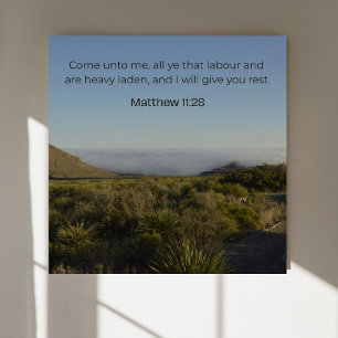 Matthew 11:28 KJV Muurkunst – Bijbeltekst Poster