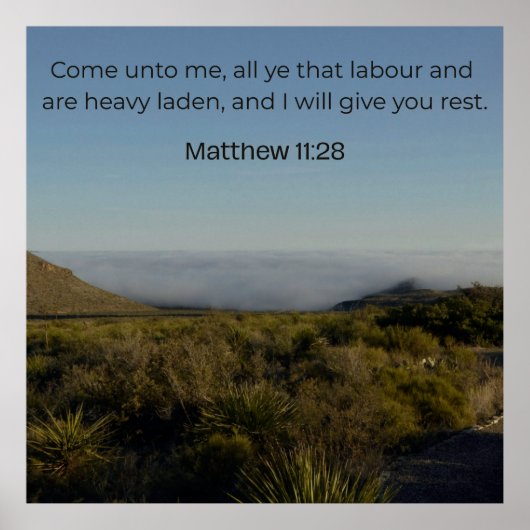 Matthew 11:28 KJV Wall Art – Scripture Poster (Voorkant)