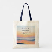 Matthew 11:28 Kom naar me toe iedereen die een vre Tote Bag (Achterkant)