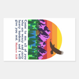 MATTHEW 11:28-KOM VOOR MIJ ALLEMAAL DIE Sticker ZI