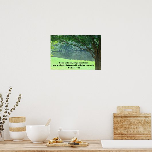 Matthew 11:28 poster (Keuken)