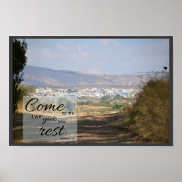 Matthew 11:28 Posterprint | Geeft u rust Poster