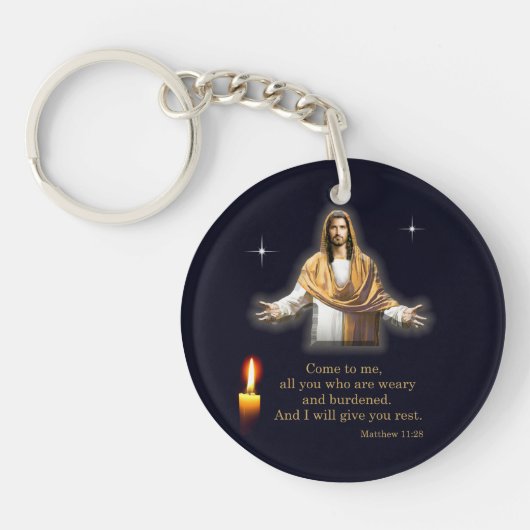 Matthew 11:28 sleutelhanger (Voorkant)