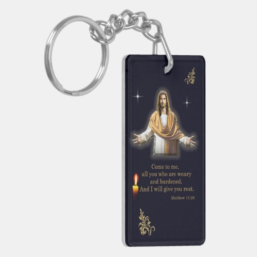 Matthew 11:28 sleutelhanger (Voorkant Links)