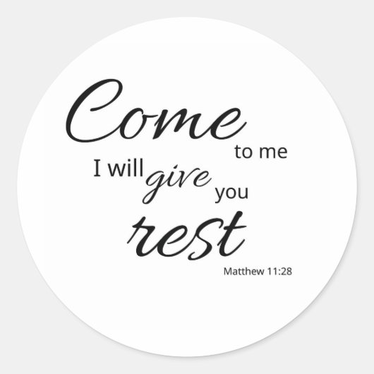 Matthew 11:28 Sticker | Gee u rust (Voorkant)