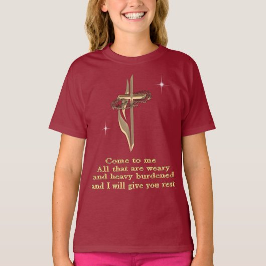 Matthew 11:28 t-shirt (Voorkant)