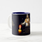 Matthew 11:28 tweekleurige koffiemok (Voorkant links)