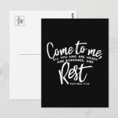 Matthew 11 Bijbelverse Briefkaart (Voorkant / Achterkant)