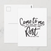 Matthew 11 Bijbelverse Briefkaart (Voorkant / Achterkant)