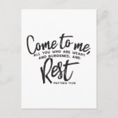 Matthew 11 Bijbelverse Briefkaart (Voorkant)