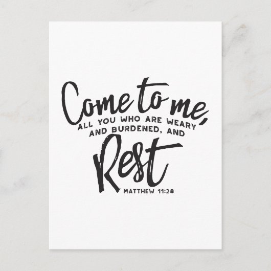 Matthew 11 Bijbelverse Briefkaart (Voorkant)