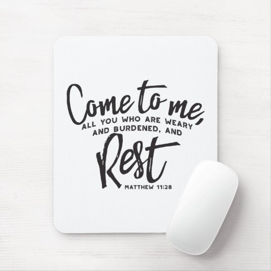 Matthew 11 Bijbelverse Muismat (Met muis)