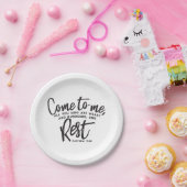 Matthew 11 Bijbelverse Papieren Bordje (Feest)