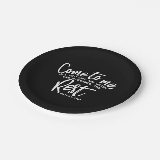 Matthew 11 Bijbelverse Papieren Bordje (Gekanteld)