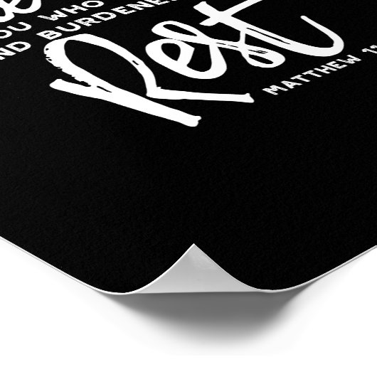 Matthew 11 Bijbelverse Poster (Hoek)