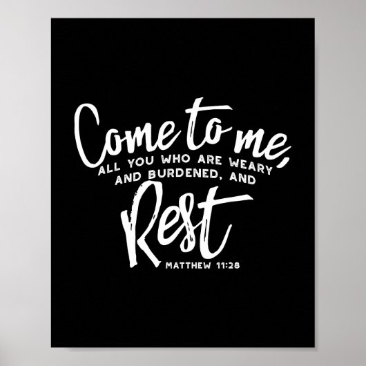 Matthew 11 Bijbelverse Poster (Voorkant)