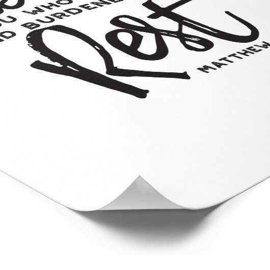 Matthew 11 Bijbelverse Poster (Hoek)