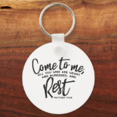 Matthew 11 Bijbelverse Sleutelhanger (Voorkant)