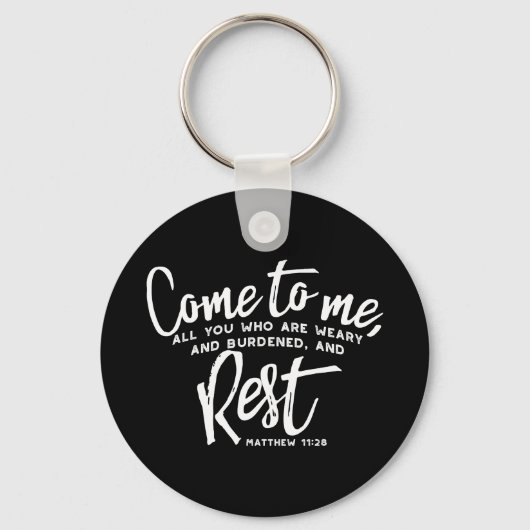 Matthew 11 Bijbelverse Sleutelhanger (Voorkant)