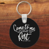 Matthew 11 Bijbelverse Sleutelhanger (Voorkant)