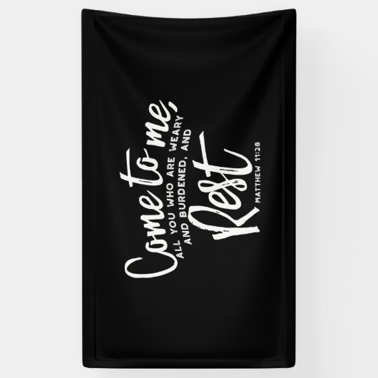 Matthew 11 Bijbelverse Spandoek (Verticaal)