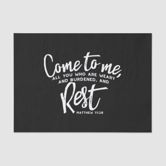 Matthew 11 Bijbelverse Tissuepapier (Voorkant)