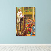 Matthew 13:53-58 onderwijzen in het Synagogue canv Canvas Afdruk (Insitu (Houten vloer))