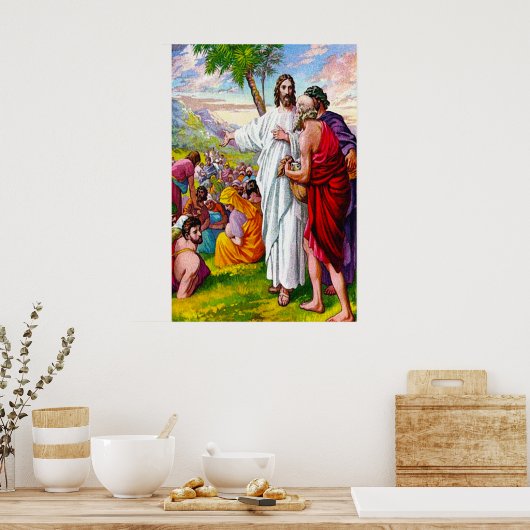 Matthew 14:13-21 Jesus voedt 5000 Mannen Poster (Keuken)