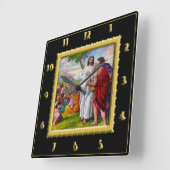 Matthew 14:13-21.Jesus voedt 5000 Mannen Vierkante Klok (Hoek)