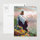 Matthew 14:22-23 Jesus Prays van Himself-briefkaar Briefkaart (Voorkant / Achterkant)