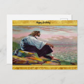 Matthew 14:22-23 Jesus Prays van Himself door het  Briefkaart (Voorkant / Achterkant)