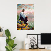 Matthew 14:22-23 Jesus Prays van Himself Poster (Thuiskantoor)