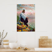 Matthew 14:22-23 Jesus Prays van Himself Poster (Keuken)