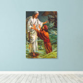 Matthew 14:28-33 Lord, Red me Canvas (Insitu (Houten vloer))
