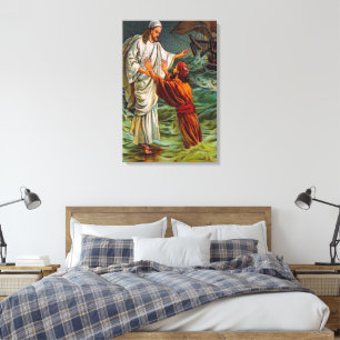 Matthew 14:28-33 Lord, Red me Canvas Afdruk