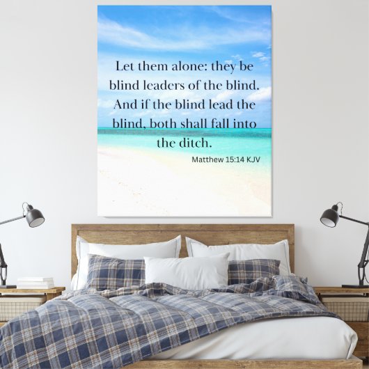 Matthew 15:14 Bijbelse KJV Pic Wall Art Canvas Afdruk (Insitu (Slaapkamer))