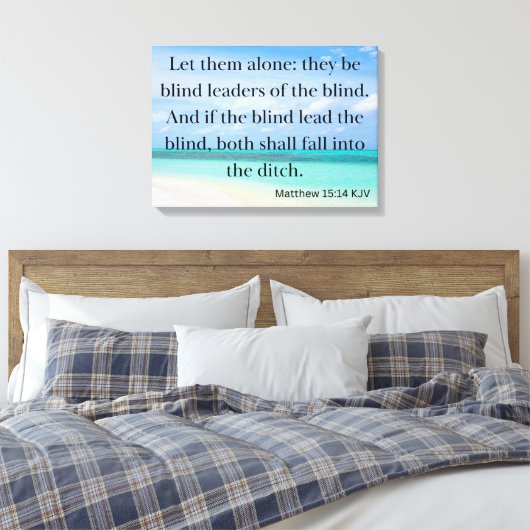 Matthew 15:14 Bijbelse KJV Pic Wall Art Canvas Afdruk (Insitu (Slaapkamer))