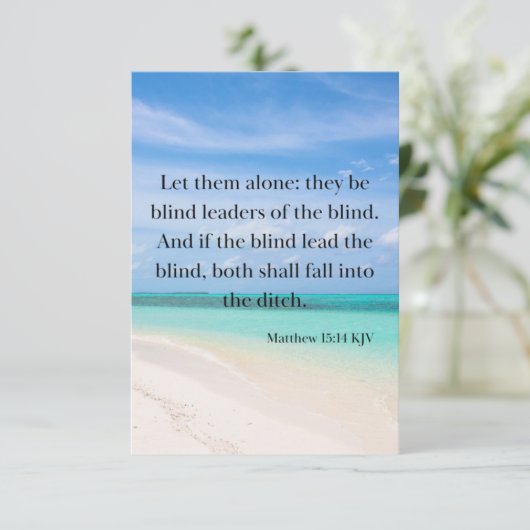 Matthew 15:14 KJV Bijbel Verse Pic Flat Greeting Kaart (Staand voorkant)