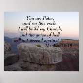 Matthew 16:18 Je bent Peter, en op deze rots Poster (Voorkant)