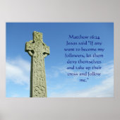 Matthew 16:24 celtisch kruis poster (Voorkant)